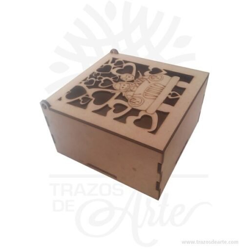 Caja para dulces boda de 12 x 12 x 8 cm