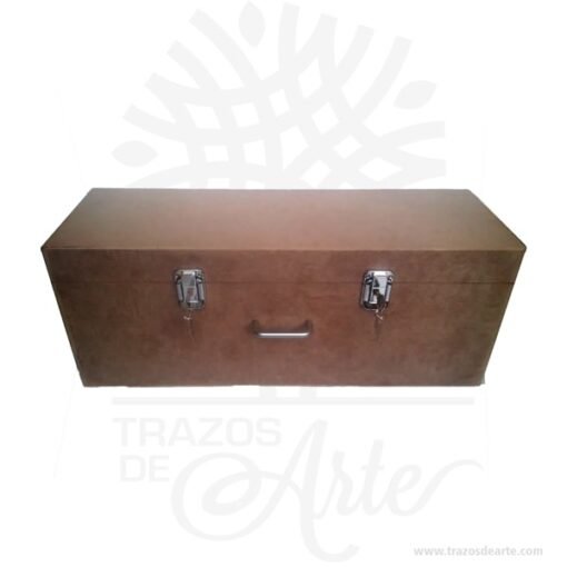 Caja maletín de madera MDF crudo 50 x 15 x 20 cm