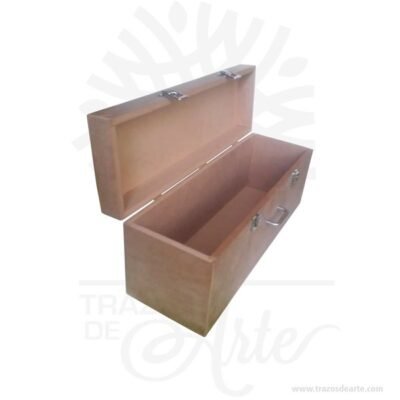 Caja maletín de madera MDF crudo 50 x 15 x 20 cm