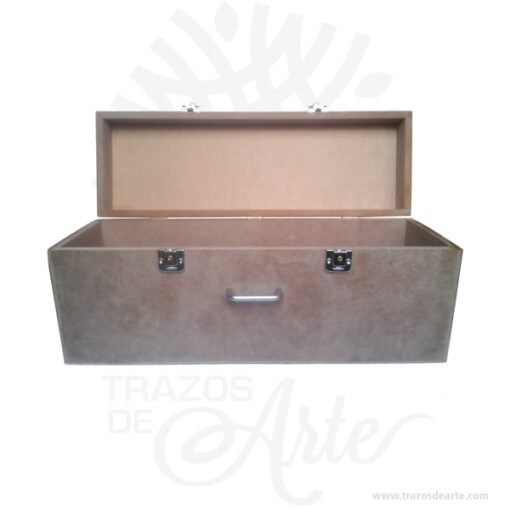 Caja maletín de madera MDF crudo 50 x 15 x 20 cm