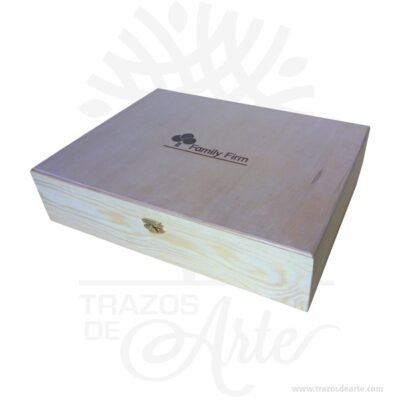 Caja estuche en madera con cierre de 35 x 27 x 8 cm  personalizada