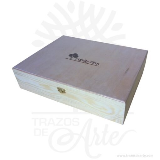 Caja estuche en madera con cierre de 35 x 27 x 8 cm  personalizada