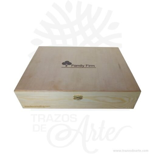 Caja estuche en madera con cierre de 35 x 27 x 8 cm  personalizada