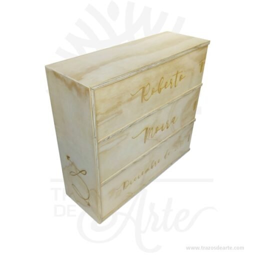 Caja para 3 botellas de vino para personalizar de 36 x 34,5 x 12 cm