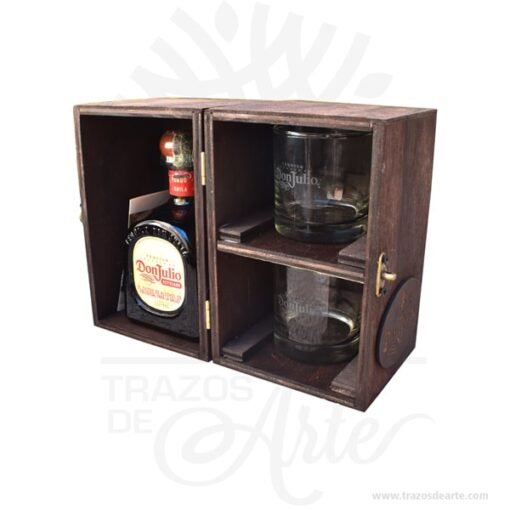 Caja para vino o licor en madera