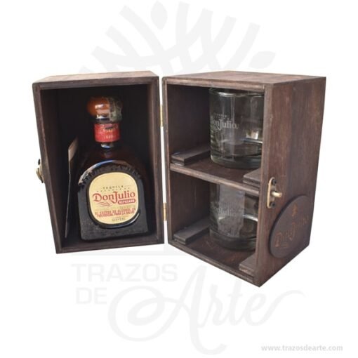 Caja para vino o licor en madera