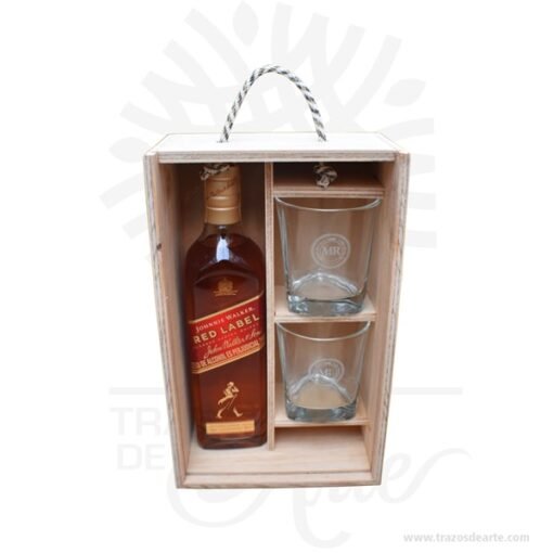 Caja madera para whisky 22 x 34 x 11 cm