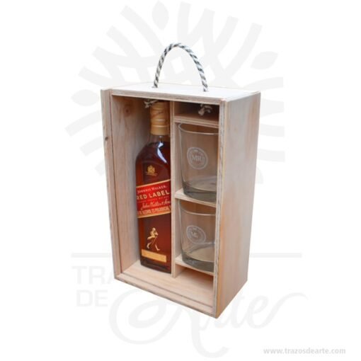 Caja madera para whisky 22 x 34 x 11 cm
