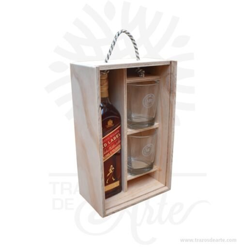 Caja madera para whisky 22 x 34 x 11 cm