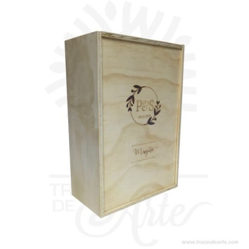 Caja en madera triplex de pino de 32 x 20 x 11 cm para personalizar