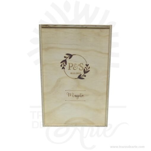 Caja en madera triplex de pino de 32 x 20 x 11 cm para personalizar