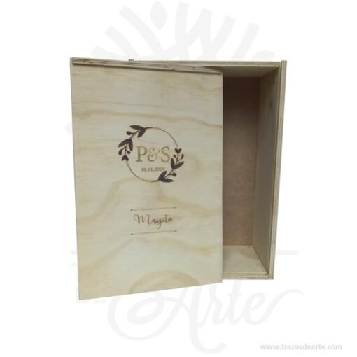 Caja en madera triplex de pino de 32 x 20 x 11 cm para personalizar