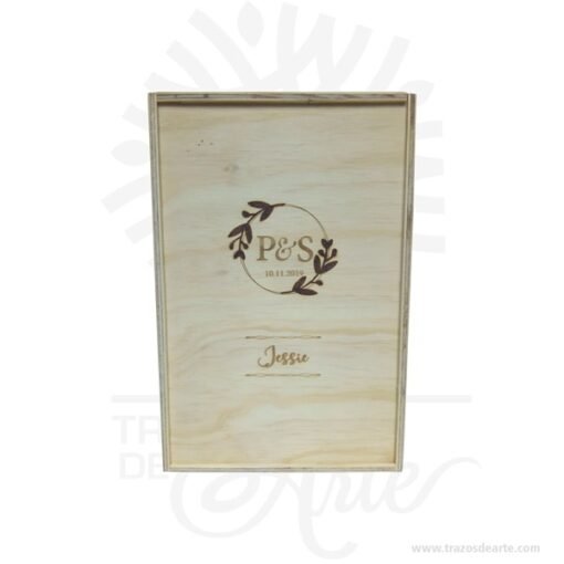 Caja en madera triplex de pino de 32 x 20 x 11 cm para personalizar