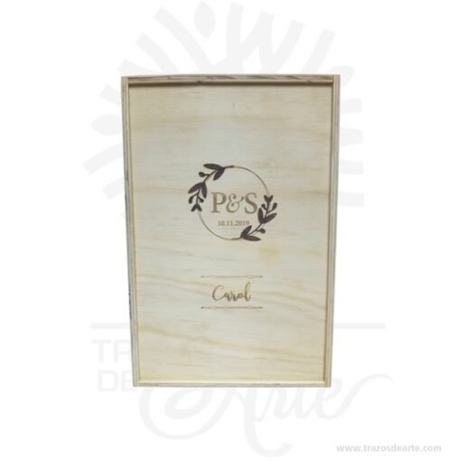 Caja en madera triplex de pino de 32 x 20 x 11 cm para personalizar