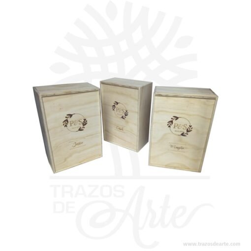 Caja en madera triplex de pino de 32 x 20 x 11 cm para personalizar