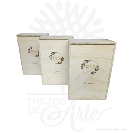 Caja en madera triplex de pino de 32 x 20 x 11 cm para personalizar