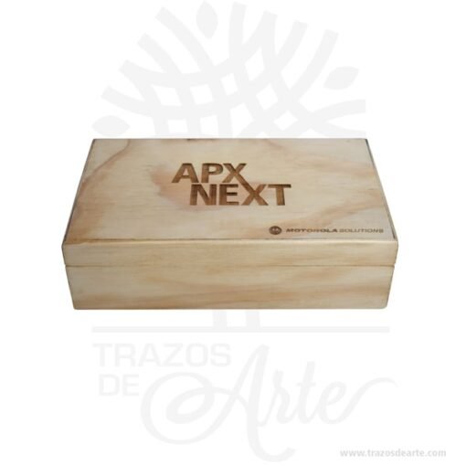 Caja en madera triplex de pino de 20,5 x 12 x 6 cm