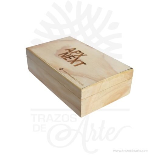 Caja en madera triplex de pino de 20,5 x 12 x 6 cm