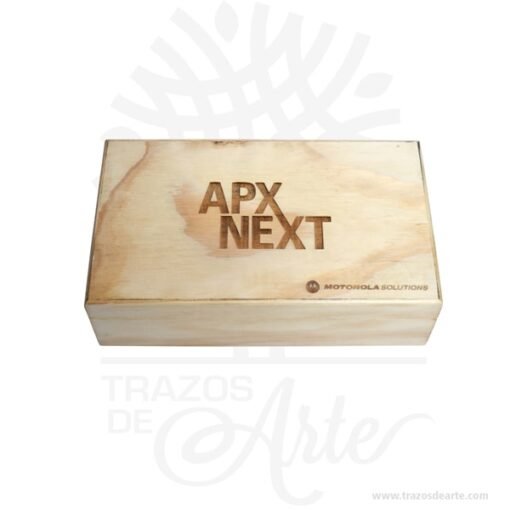 Caja en madera triplex de pino de 20,5 x 12 x 6 cm