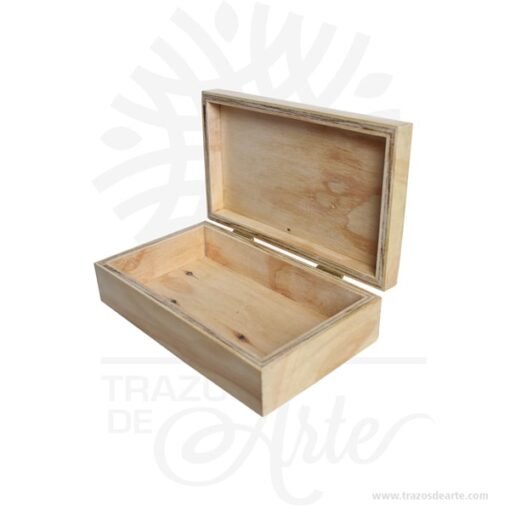 Caja en madera triplex de pino de 20,5 x 12 x 6 cm