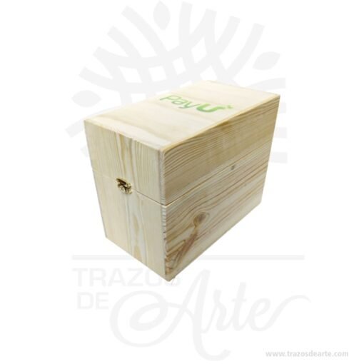Caja de madera para almacenamiento de teléfonos móviles en sala de reuniones