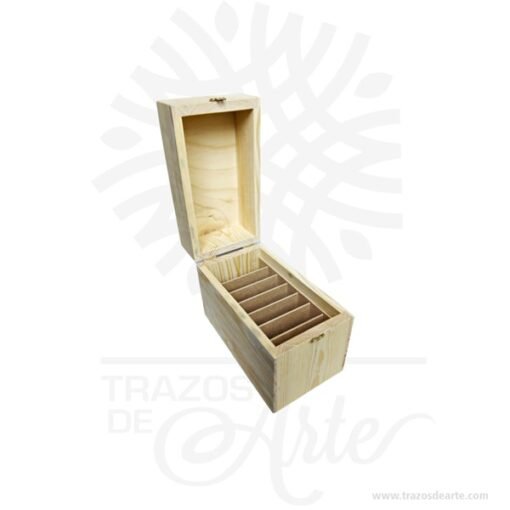 Caja de madera para almacenamiento de teléfonos móviles en sala de reuniones