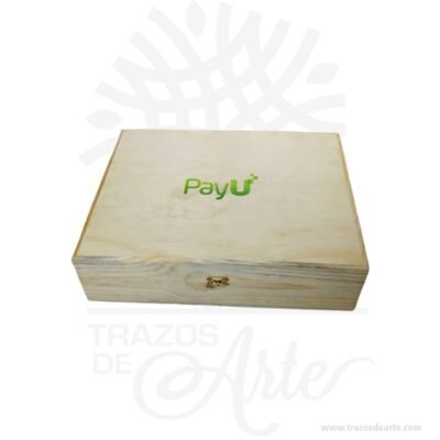 Caja fichero en madera de pino de 35 x 25 x 9 cm en crudo