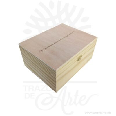Caja en madera con cierre de 23 x 18 x 11 cm