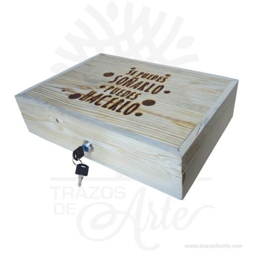 Caja seguridad para dinero en madera