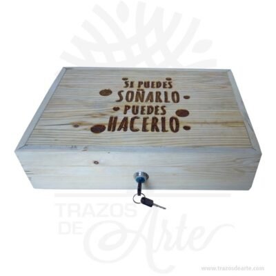 Caja seguridad para dinero en madera
