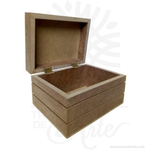 Caja para sellos en MDF de 13 x 16 x 9 cm en crudo