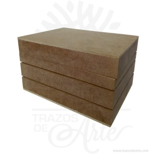 Caja para sellos en MDF de 13 x 16 x 9 cm en crudo