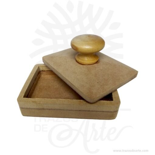 Caja para sellos en MDF de 13 x 16 x 9 cm en crudo