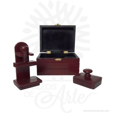 Caja para sellos en MDF de 13 x 16 x 9 cm