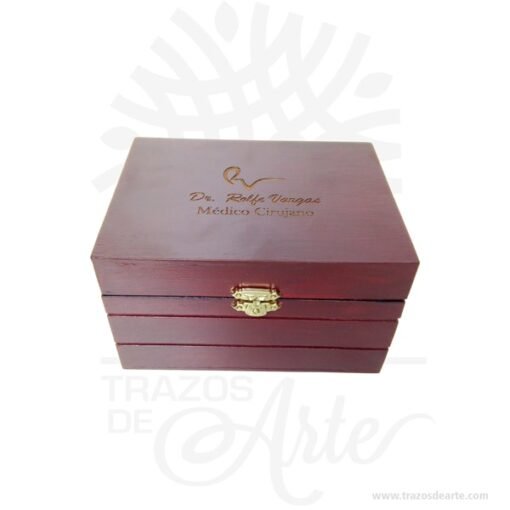 Caja para sellos en MDF de 13 x 16 x 9 cm