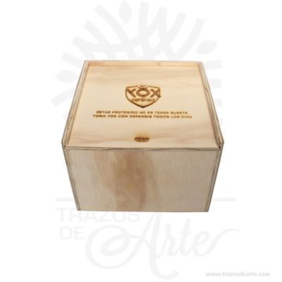 Caja en madera  de 16 x 16 x 12 cm