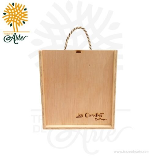 Caja de Madera para Botella y Copas Aguardiente