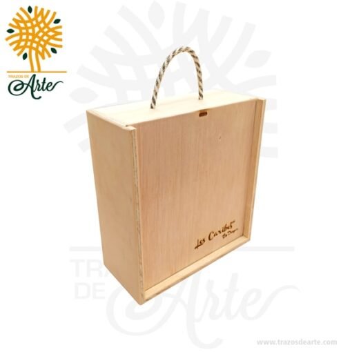 Caja de Madera para Botella y Copas Aguardiente