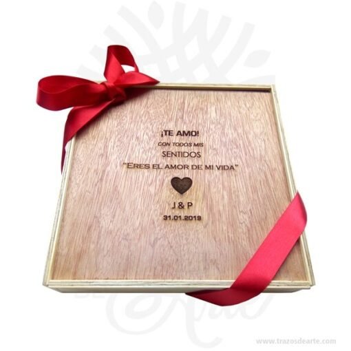 Caja de madera fotógrafo 23 X 23 X 5 cm