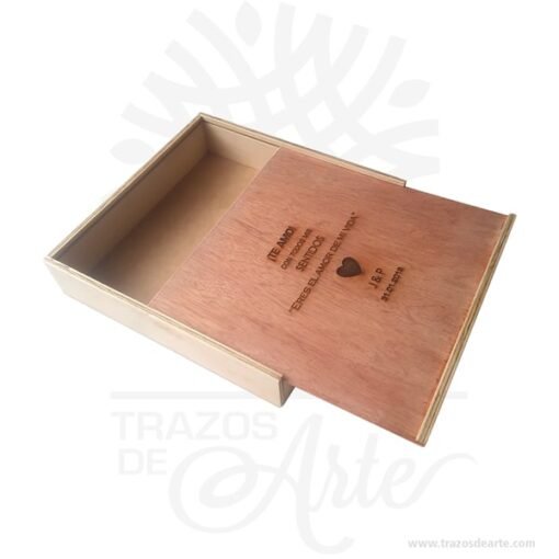 Caja de madera fotógrafo 23 X 23 X 5 cm