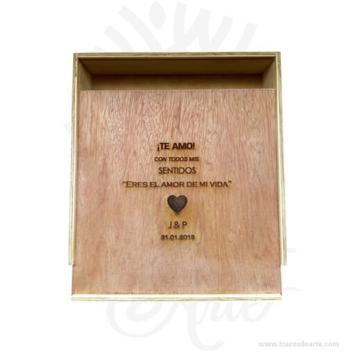 Caja de madera fotógrafo 23 X 23 X 5 cm