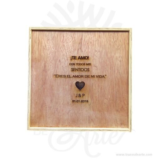Caja de madera fotógrafo 23 X 23 X 5 cm