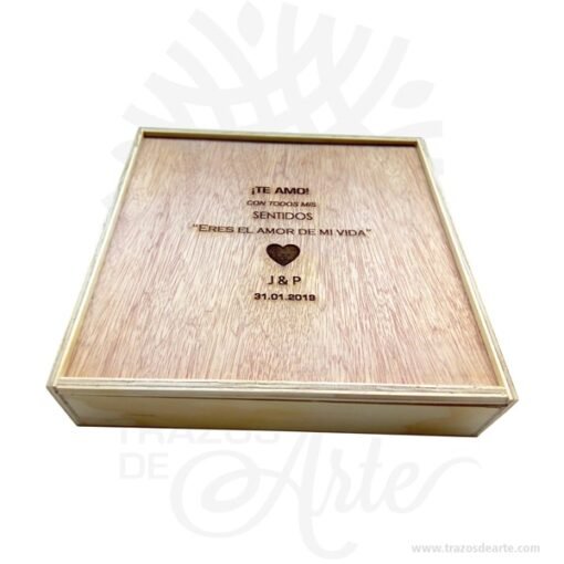 Caja de madera fotógrafo 23 X 23 X 5 cm