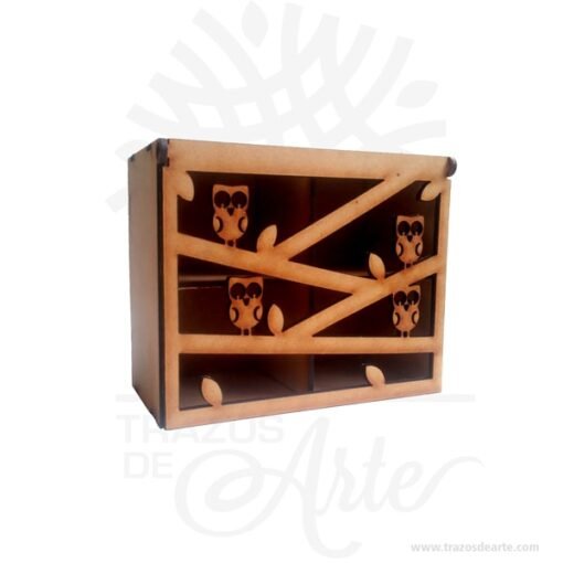 Caja de té buhos