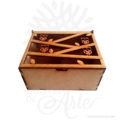 Caja de té buhos