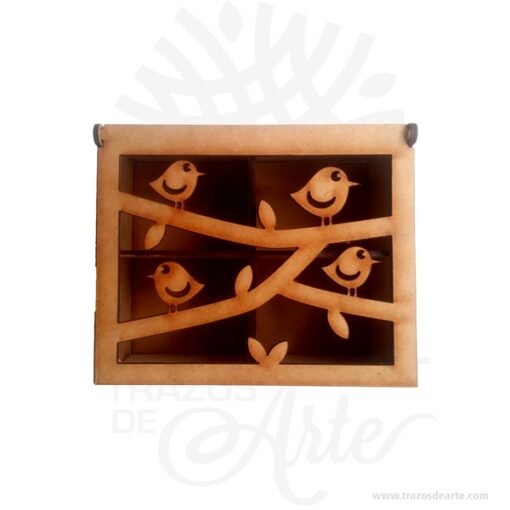 Caja de té pajaros