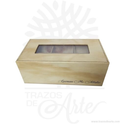Caja para té en madera personalizada