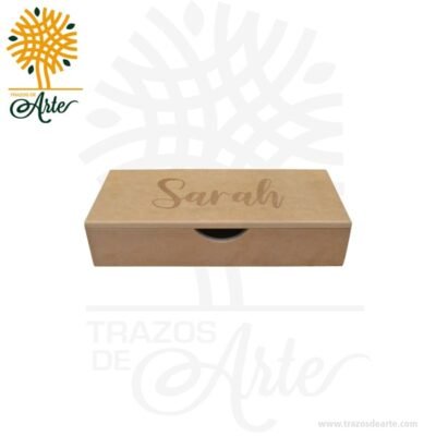 Caja en MDF de 32 x 14 x 7 cm