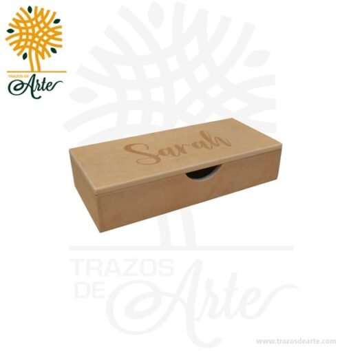 Caja en MDF de 32 x 14 x 7 cm