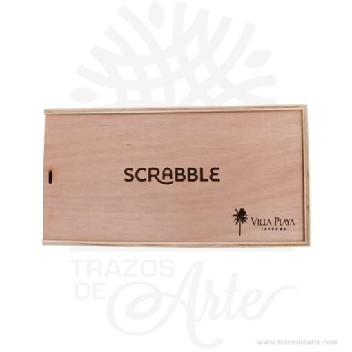Caja en madera de pino de 40 x 20 x 6 cm
